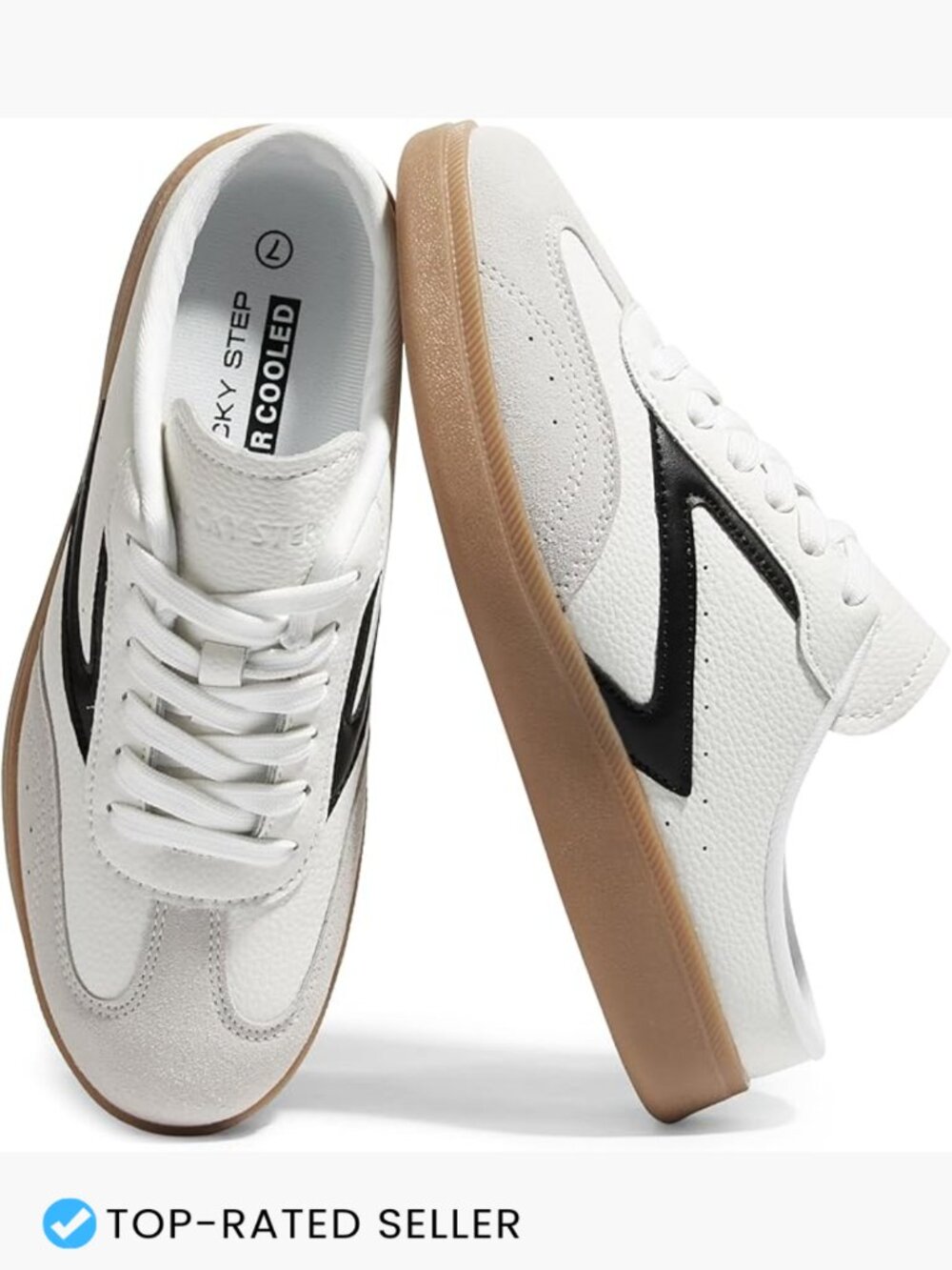 Backless Mule Sneakers Casual Retro Slip On Flat Shoes PU Non-Slip